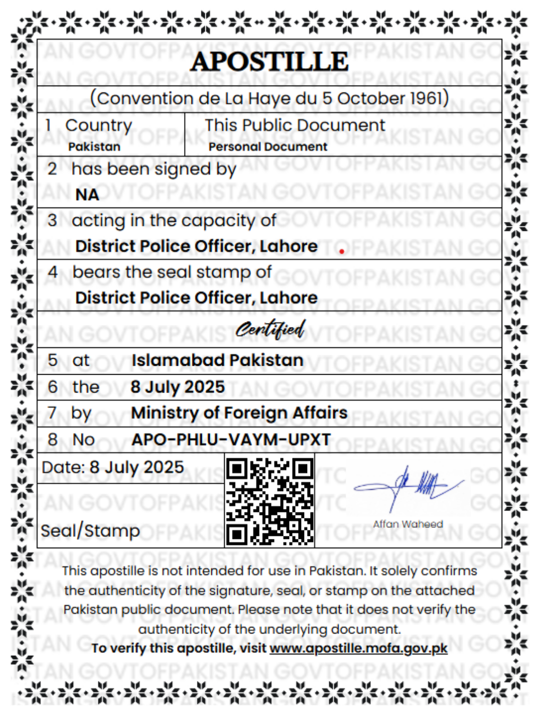 Apostille Certificate Image
